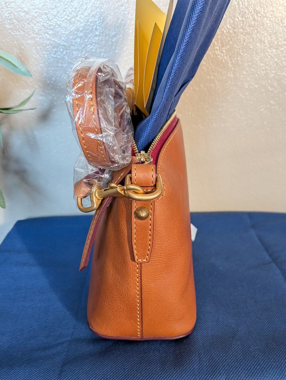 Beautiful! NWT Dooney & Bourke Florentine Domed Crossbody in NATURAL - Picture 4 of 10